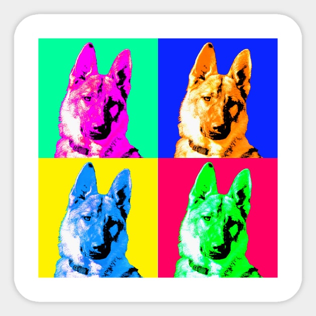 Pop Art - German Shepherd Dog Sticker by Naves